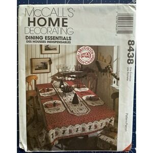 McCall's 8438‎ Pattern Tablecloths Placemats Napkins Cut Complete